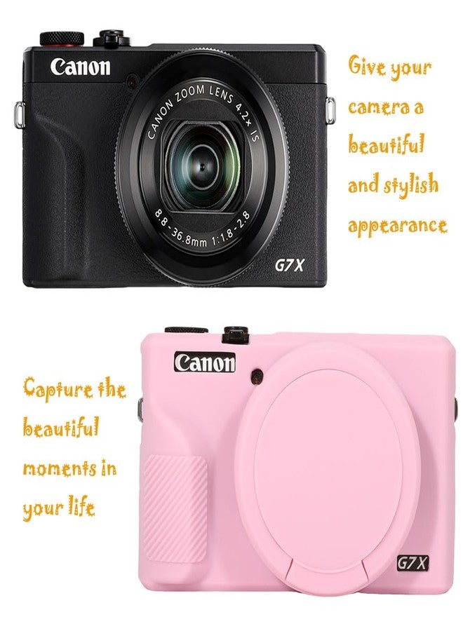 AEXUTDA Case for Canon Powershot G7X Mark III Digital Camera, G7X Mark iii Camera Silicone Case, Anti-Scratch Slim Fit Soft Skin, G7X Mark 3 Accessories with Detachable Lens Cover - Pink - Image 4