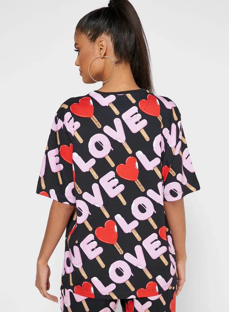 Love Moschino Logo Printed T-Shirt
