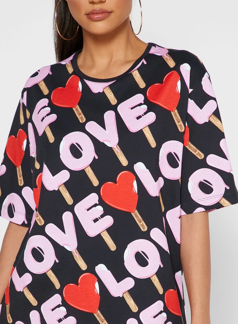 Love Moschino Logo Printed T-Shirt