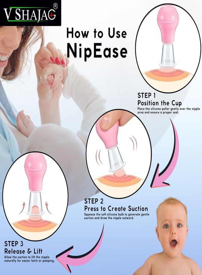 V SHAJAG® Silicone Nipple Puller with Case for Flat/Inverted Nipples – Breastfeeding Aid for Pregnant & Postpartum Women – Soft, Reusable, BPA-Free – Pack of 2 - Image 5