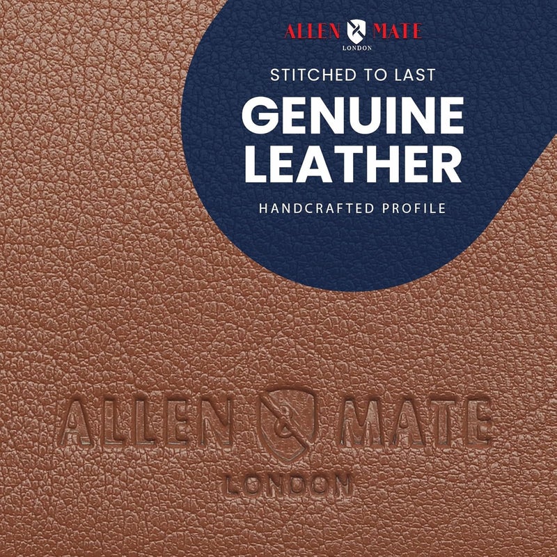 ALLEN & MATE 100% LEATHER Travel Pass Card Holder/Driving License, Metro, Ventra, Smart Card, Minimalist Wallet Credit Card Holder (Tan Premium) - Image 5
