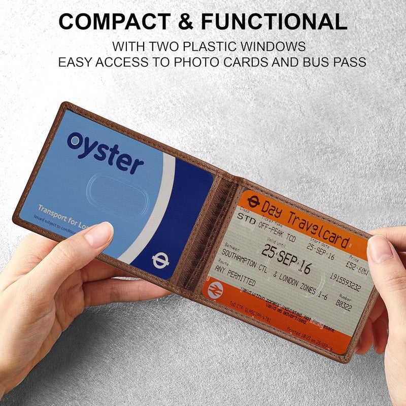 ALLEN & MATE 100% LEATHER Travel Pass Card Holder/Driving License, Metro, Ventra, Smart Card, Minimalist Wallet Credit Card Holder (Tan Premium) - Image 4