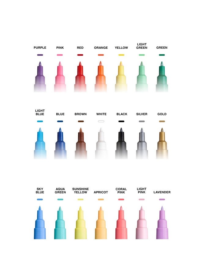 POSCA Uni Posca Paint Marker FULL RANGE Bundle Set , Mitsubishi Poster Colour ALL COLOR Marking Pen Extra Fine Point ( PC-1M ) 21 Colours ( 14 Standard & 7 Natural ) Japan Import - Image 2