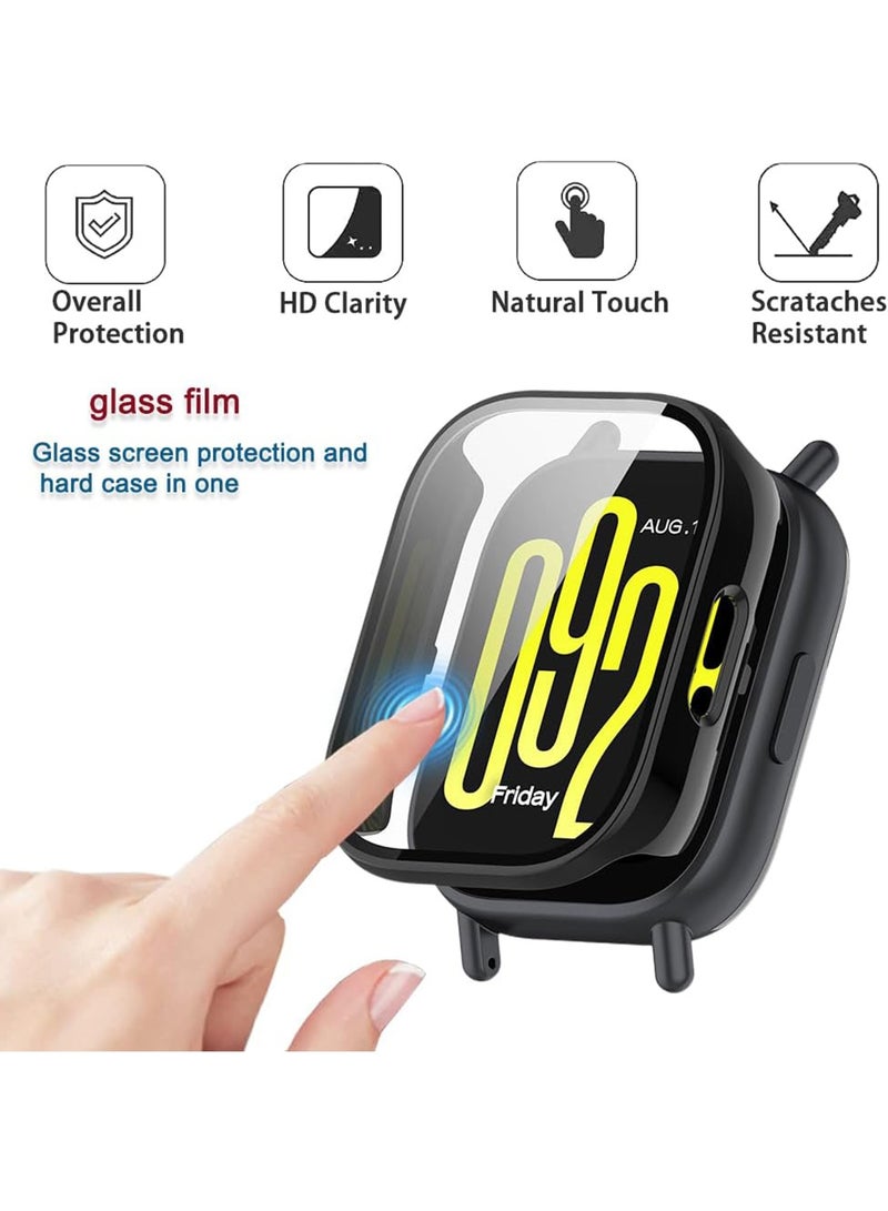 2 Pcs Screen Protector Case Fit for Redmi Watch 5 Active, Durable Full Coverage TPU Protective Cover Bumper Frame Protector Case Accessories Fit for Redmi Watch 5 Active Smartwatch (Clear+Black) - Image 3