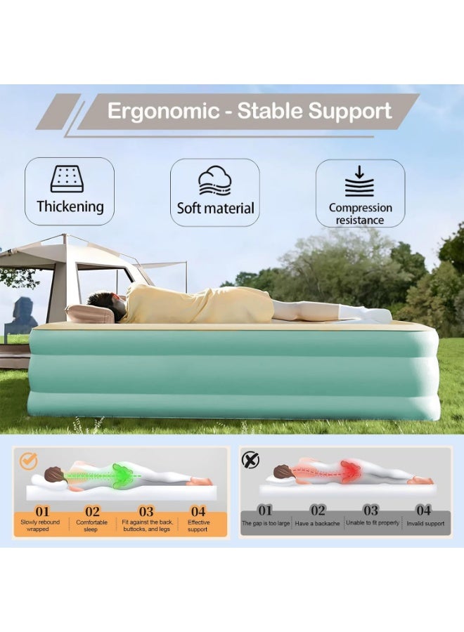 WALALLA Large Double Height Air Bed, Portable Inflatable Bed, Queen Air Mattress, Comfort Blow up Mattress Set with Electric Built-in Pump, Air Pillow, Storage Bag Ideal for Home or Outdoor Travel Camping - Image 5