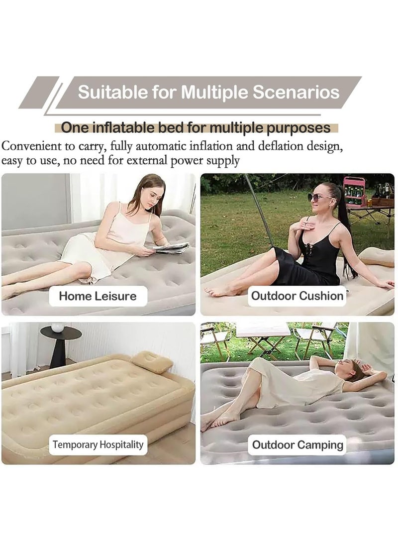 WALALLA Large Double Height Air Bed, Portable Inflatable Bed, Queen Air Mattress, Comfort Blow up Mattress Set with Electric Built-in Pump, Air Pillow, Storage Bag Ideal for Home or Outdoor Travel Camping - Image 2