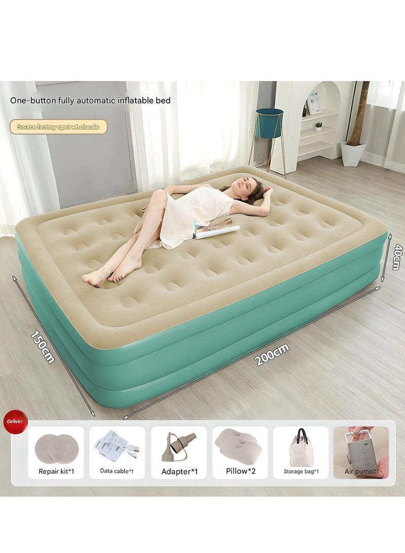 WALALLA Large Double Height Air Bed, Portable Inflatable Bed, Queen Air Mattress, Comfort Blow up Mattress Set with Electric Built-in Pump, Air Pillow, Storage Bag Ideal for Home or Outdoor Travel Camping - Image 4