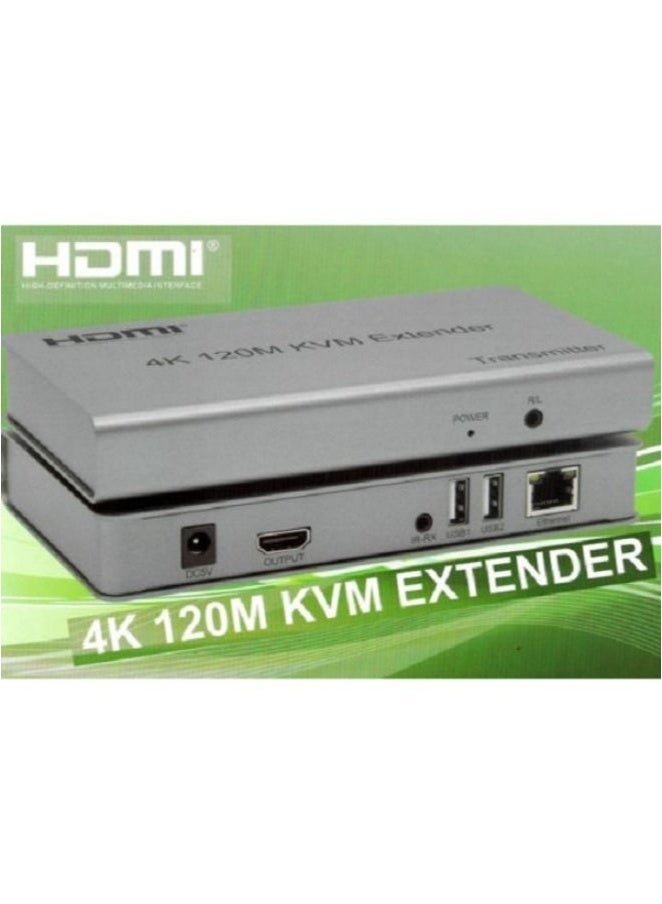 ELTRAZONE 4K HDMI KVM Extender Over IP with USB & IR – 120M Long-Distance HDMI Signal Transmission via Network Cable – Ultra HD 4K@30Hz Video Output, USB Keyboard & Mouse Control, IR Remote Pass-Through – Plug & Play HDMI Over Ethernet Extender Kit - Image 1