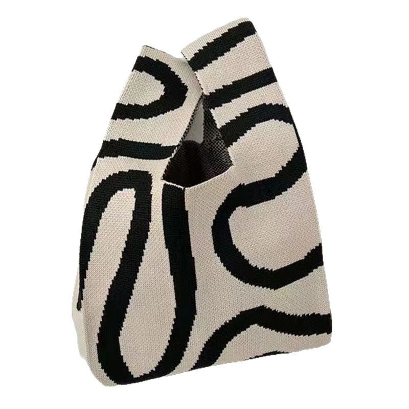 Knitted Bag Women'S Knitted Handbag All-Match Fashion Trendy Wrist Bag Tote Bag Commercial Woven Bag - Image 5