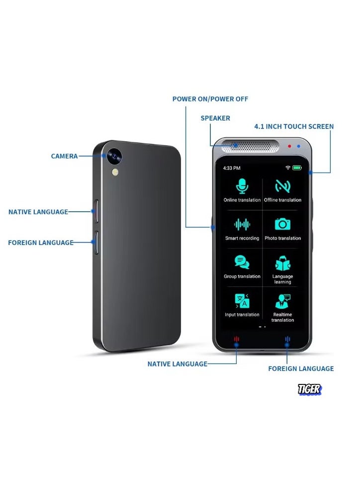 TIGER - AI Intelligent Voice Translator – 138 Languages Simultaneous Translation, Real-Time Voice Recognition, Support for Travel, Learning, and Business – Portable, Easy-to-Use, Accurate Language Translator Device for Global Communication - Image 1