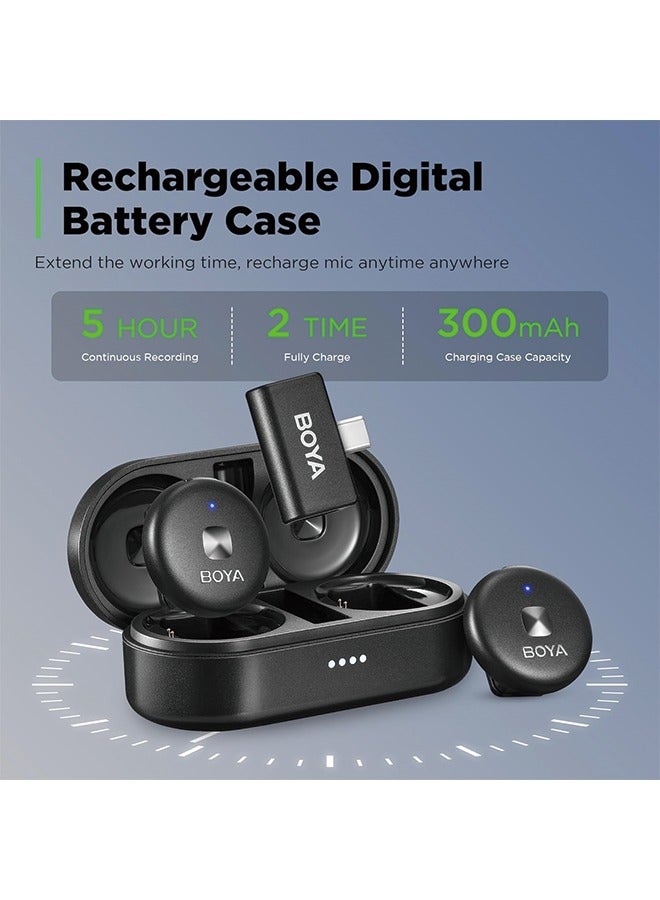 BOYA Wireless Lavalier Microphone for USB C Android Smartphone Clip on Microphone for Type C Tablet External Mini Lapel Mic for iPhone 15 for Podcast Video Recording YouTube Live Streaming Vlog Omic-U - Image 4