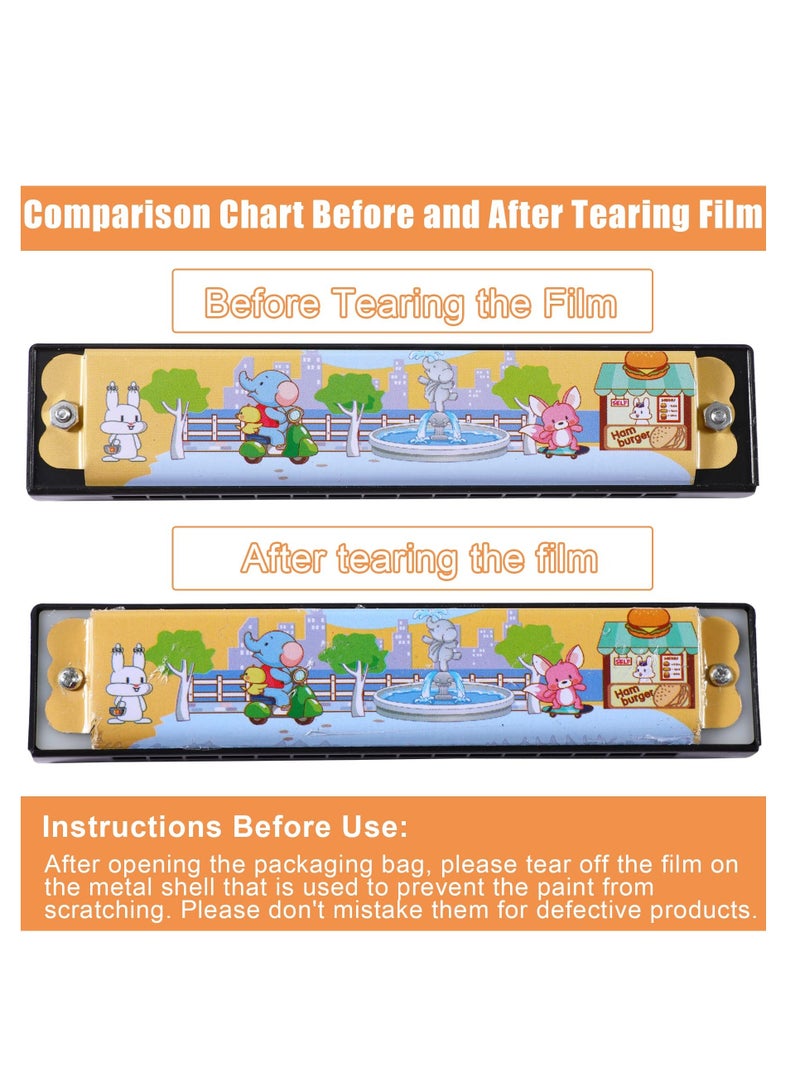 SYOSI Harmonica for Kids Adults Beginners, 4PCS Diatonic 16 Holes C Key Harmonica, Cute Cartoon Printed Mouth Organ Beginner, Children, Kids, Musical Instrument Gift  - Image 5