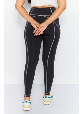 Reebok Women Sportswear Fit Pull On Training Leggings, Black  - Image 1