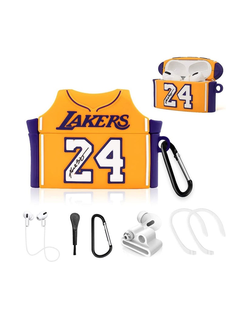 SYOSI Case for Airpods Pro Case Cover 6 in 1 Accessory Full Protective Silicone Skin Accessories for Women Men Girl with AirPods Pro Case Cool Funny 3D Cartoon Cool Design Size 24 Yellow - Image 1