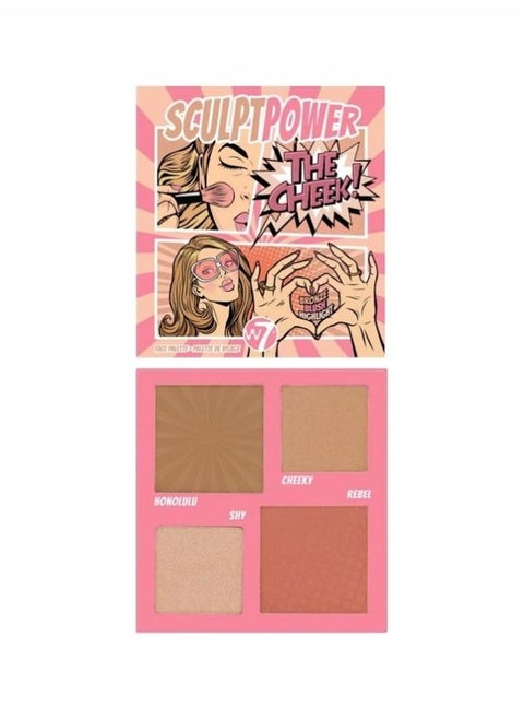 W7 Sculpt Power Face Palette - 4-in-1 Blush, Bronze & Highlight Palette