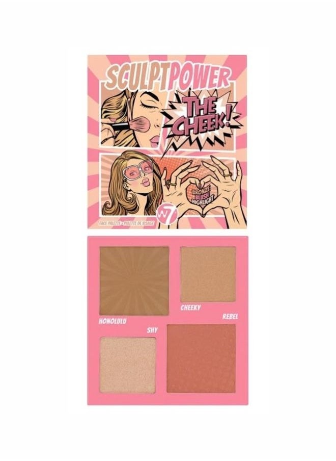 W7 Cosmetics W7 Sculpt Power Face Palette - 4-in-1 Blush, Bronze & Highlight Palette  - Image 1