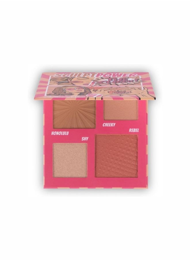 W7 Sculpt Power Face Palette - 4-in-1 Blush, Bronze & Highlight Palette