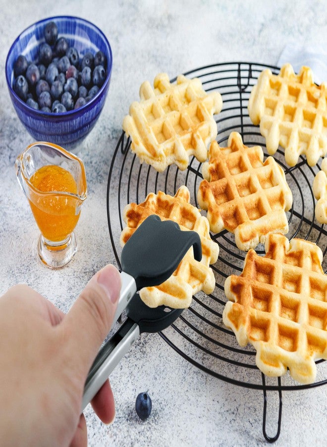 StarBlue Mini Waffle Tongs by StarBlue – 8 Inches Silicone and Nylon Serving Tongs with Non-Slip Smooth Handles, Non-Scratch and Dishwasher Safe, Multipurpose Spatula Tongs for Belgian Waffle Serving - Image 4
