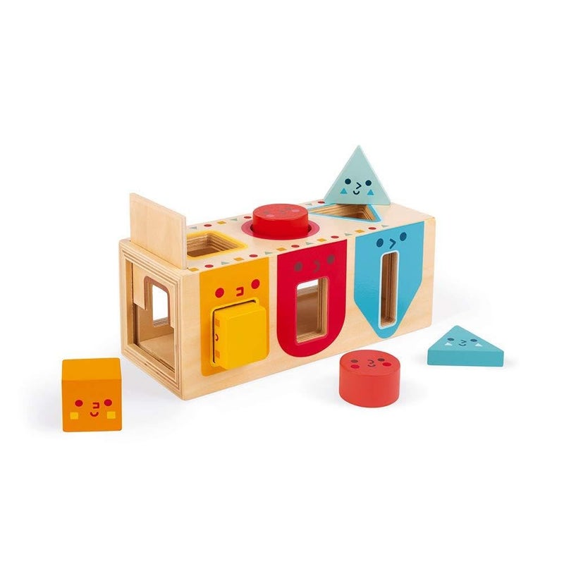 Janod Geometric Shapes 6 pc Wooden Sorting Box - Ages 12+ Months - J05330 - Image 4