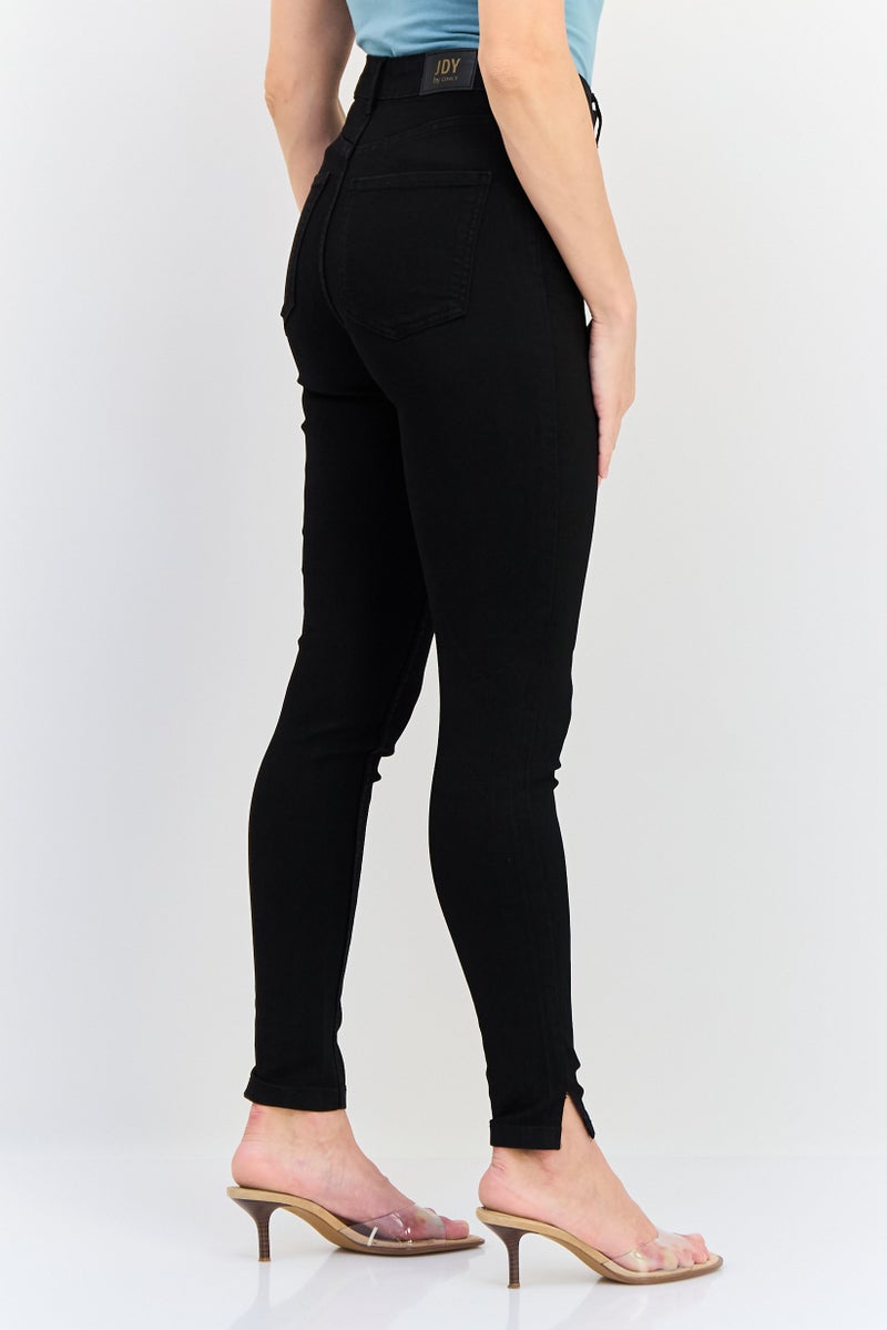 ONLY Jdy x Only Women Regular Fit Solid Stretchable Jeans, Black - Image 2