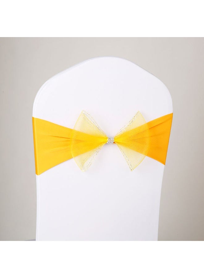 NIBEMINENT Chair Sash Bow Yellow 18x8x15cm - Image 1