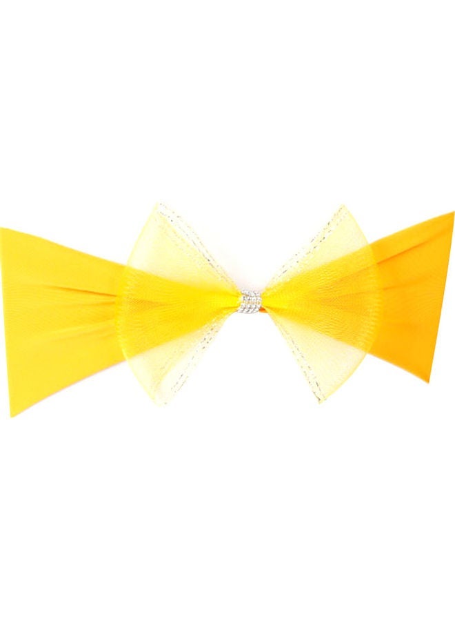 NIBEMINENT Chair Sash Bow Yellow 18x8x15cm - Image 3