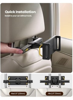 Lamicall Car Tablet Headrest Holder – Universal Back Seat Mount Stand for Kids & Passengers, Compatible with 2024 iPad Pro 11"/13", iPad Air, iPad Mini, Galaxy Tab, Kindle & All 4.7"–13" Tablets, Adjustable & Secure Fit, Hands-Free Viewing for Road Trips – Black  - Image 4