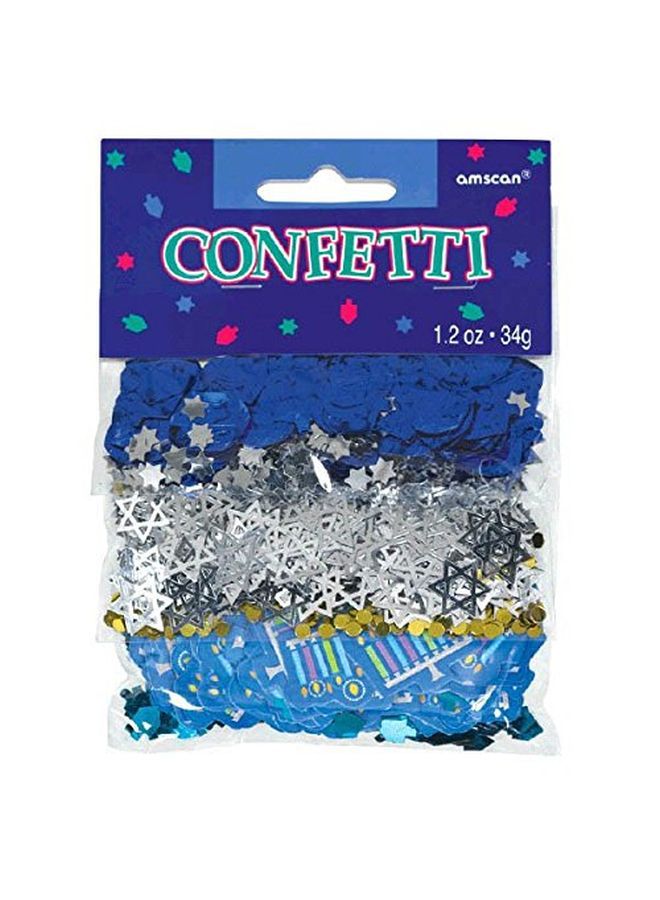 Amscan 360518 Hanukkah Icons Foil Confetti Party Pack Red Green And Orange Colors 1 Pack Party Decoration - Image 2