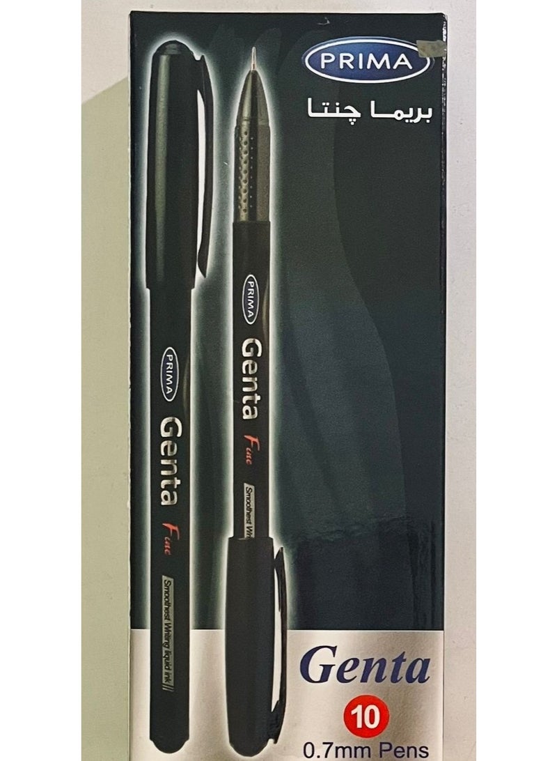 بريما قلم حبر جاف بريما جينتا، كتابة سلسة ودقيقة، حبر سائل 0.7 مم، عبوة من 10 أقلام - أزرق وأسود (عبوتان). - Image 3
