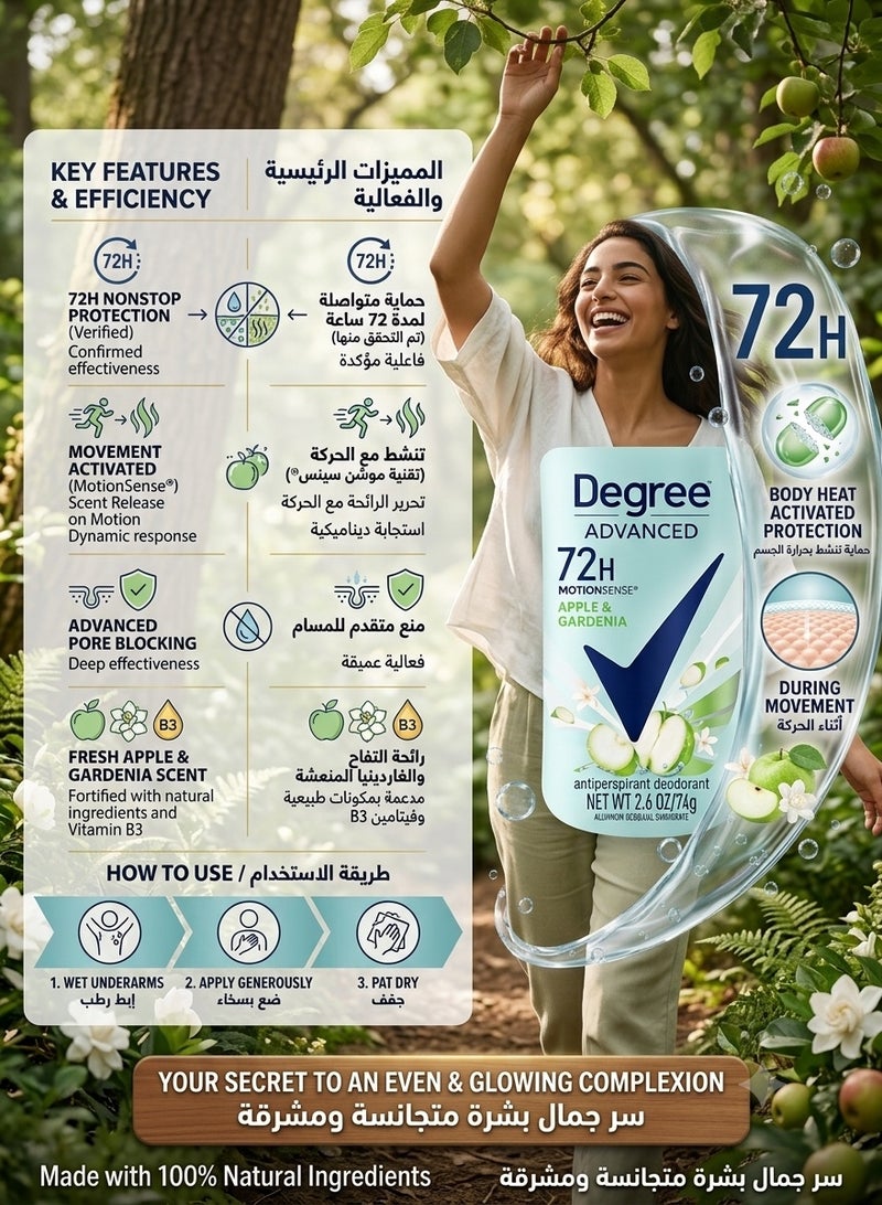 Degree Apple & Gardenia Antiperspirant Deodorant Stick - Image 3