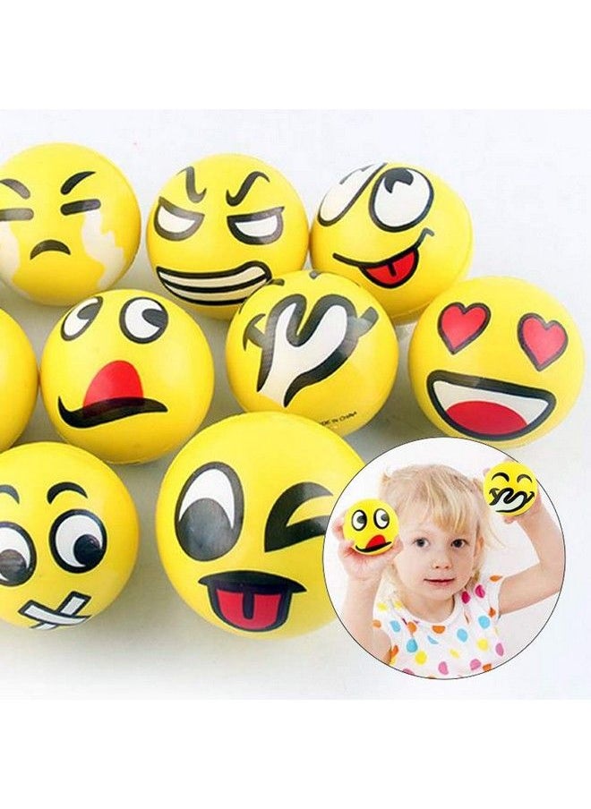 Liberty imports - 24 Pack Yellow Squeeze Emoji Stress Balls Soft Foam Pu Sensory Toys For Toddlers Kids Adults Party Favors (3 Inches) - Image 1