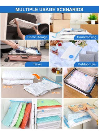 Vacuum Space Saver Bags, 10 Pcs Vacuum Storage Bags with 1 Pcs Hand Air Pump, (2 Pcs 100x80cm), (4 Pcs 80x60cm), (4 Pcs 70x50cm),Compression Bags Space Saver Bags Vacuum Seal Bags - view 5