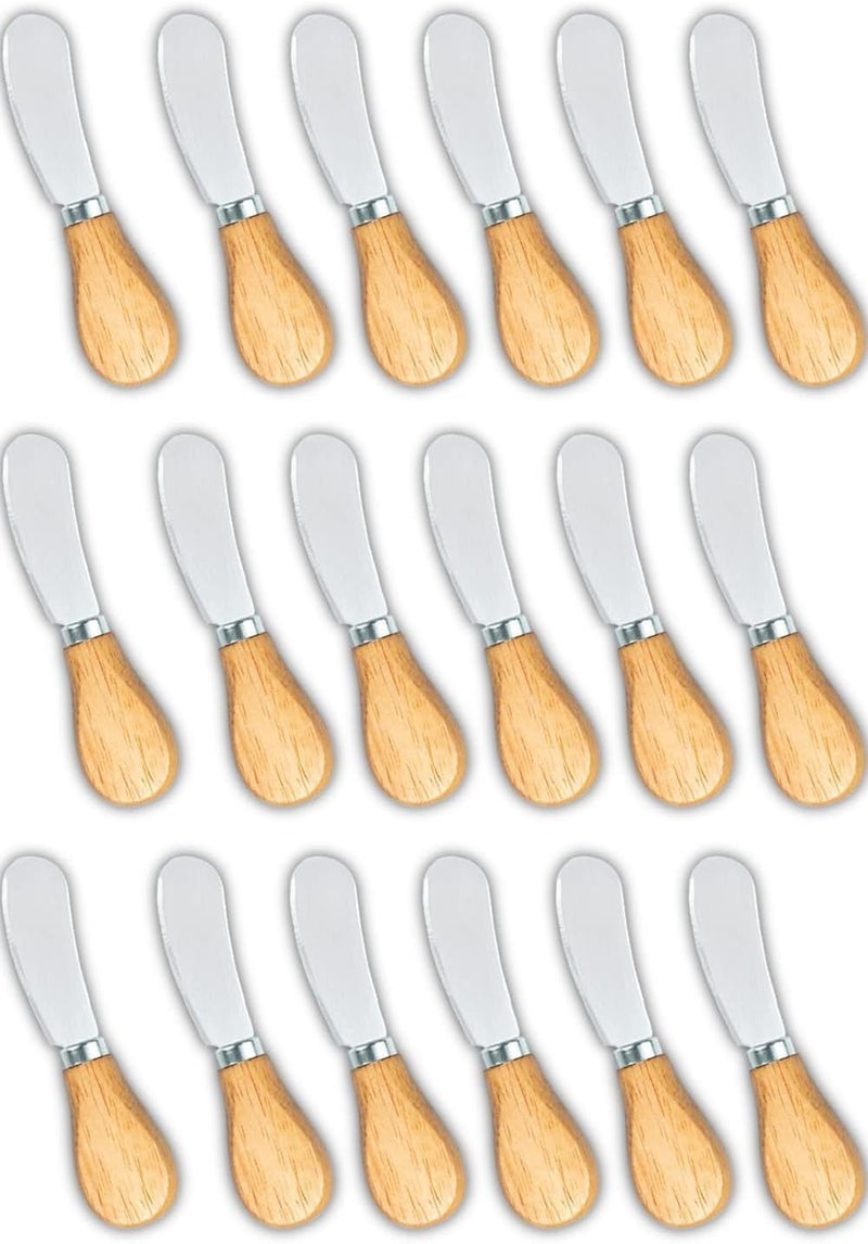 Yeeper Cheese Spreader Bulk, Set of 18 Little Butter Knife, Wine and Cheese Party, Mini Tiny Cheese Serving Knives for Charcuterie Board & Trays Peanut Cream Jam Jelly Candy - Image 1