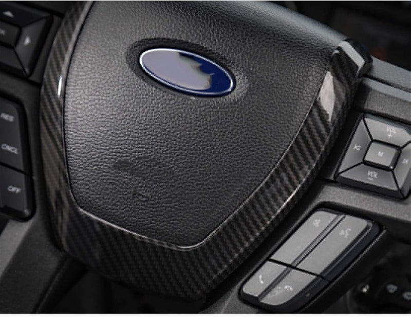 DEMULAX Carbon Fiber Steering Wheel Trim for Ford F150 - Image 4