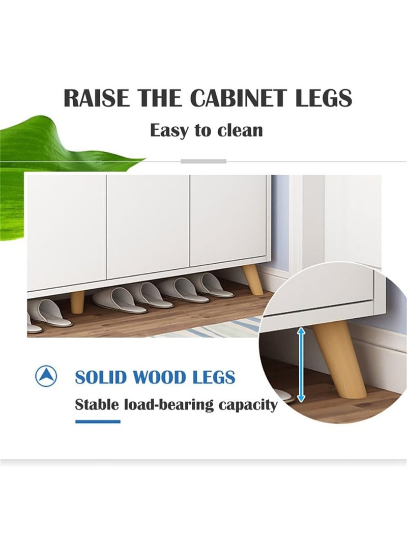 Shoe Cabinet, Wooden Shoe Rack Organizer with Drawers and Doors, Large Capacity Shoe Storage Cabinet for Closet Entryway Hallwayf, Free Standing Shoes Shelves, 120*30*84cm (White) - Image 5