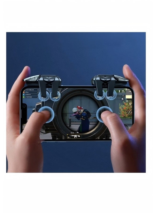Professional 6 Fingers Game Trigger Mobile Controller with 4 Metal Buttons Non-slip Design Precise Movement New Experience  - Image 1