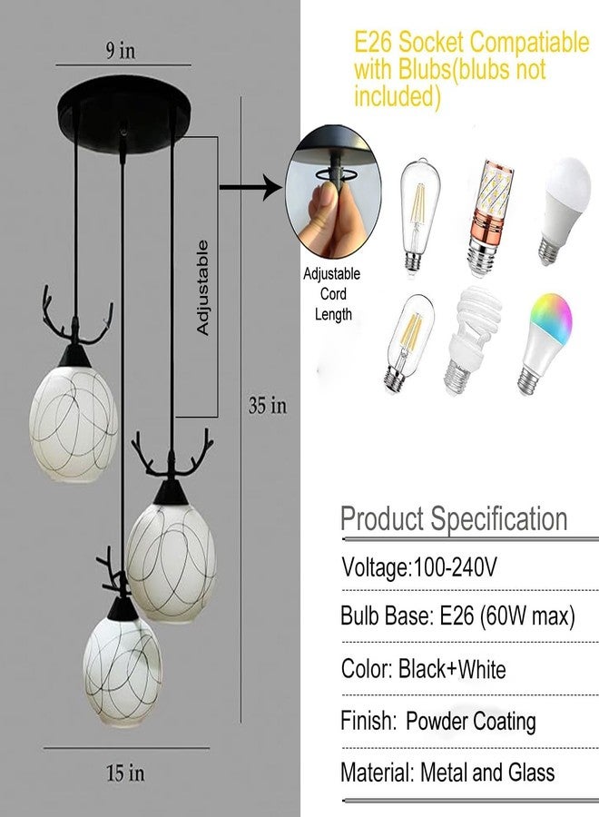 Lyse Decor Ceiling Hanging Light for Living Room, Hanging Lamps for Bedroom, Dining Table and Home Decoration (Round Cluster) - Image 3
