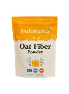 NuNaturals Oat Fiber Powder, All Natural Non-Gmo, Supports Digestive Health, 1 Lb  - Image 1