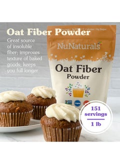 NuNaturals Oat Fiber Powder, All Natural Non-Gmo, Supports Digestive Health, 1 Lb  - Image 2
