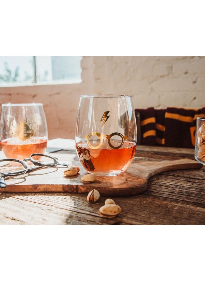 Toynk Harry Potter Icons Stemless Wine Glasses, Set Of 4 | 20-Ounce Tumbler Cups For Mimosas, Cocktails  - Image 4