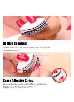 KASTWAVE 2 Pairs Self Adhesive Eyelashes 10 Refills with box 3D Faux Mink Lashes Magnetic No Glue Natural Thick Wispy Strip Fake for Makeup Extension  - Image 2