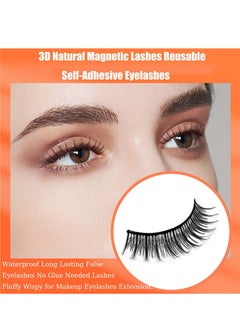 KASTWAVE 2 Pairs Self Adhesive Eyelashes 10 Refills with box 3D Faux Mink Lashes Magnetic No Glue Natural Thick Wispy Strip Fake for Makeup Extension  - Image 4