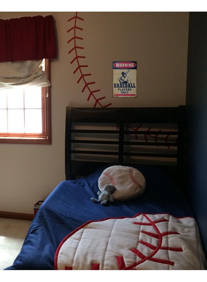 ALKB Boys Baseball Gifts - 8x12 Inch Warning Sign Baseball Players Only - Boys Room Decorations for Bedroom - Image 3