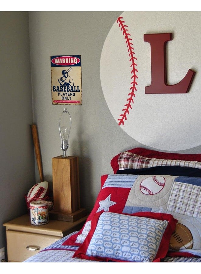ALKB Boys Baseball Gifts - 8x12 Inch Warning Sign Baseball Players Only - Boys Room Decorations for Bedroom - Image 2