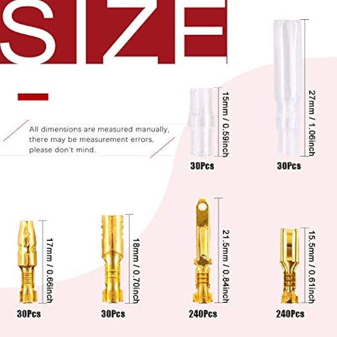 Hilitchi 700 Pcs 28Mm 2 3 4 6 9 Pin Automotive Electrical Wire Connectors Pin Header Crimp Wire Terminals Assortment Kit With 30 Sets 4Mm Car Motorcycle Bullet Terminal Wire Connectors With Cover - Image 3