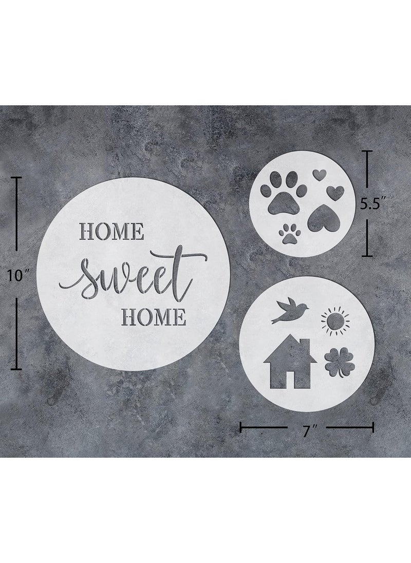 G GSS Designs GSS Designs Home Sweet Home Stencil - Pack of 3 Circle Stencils for Painting - Reusable Mylar Stencils for Painting on Wood Door Signs - Assorted Size Circles  - Image 5