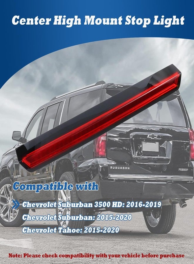 Qagea Rear Center High Mount Stop Light 923-116, 3rd Third Brake Lamp Compatible with Chevy Suburban 3500 HD 2016-2019, Suburban 2015-2020, Tahoe 2015-2020 - Image 2