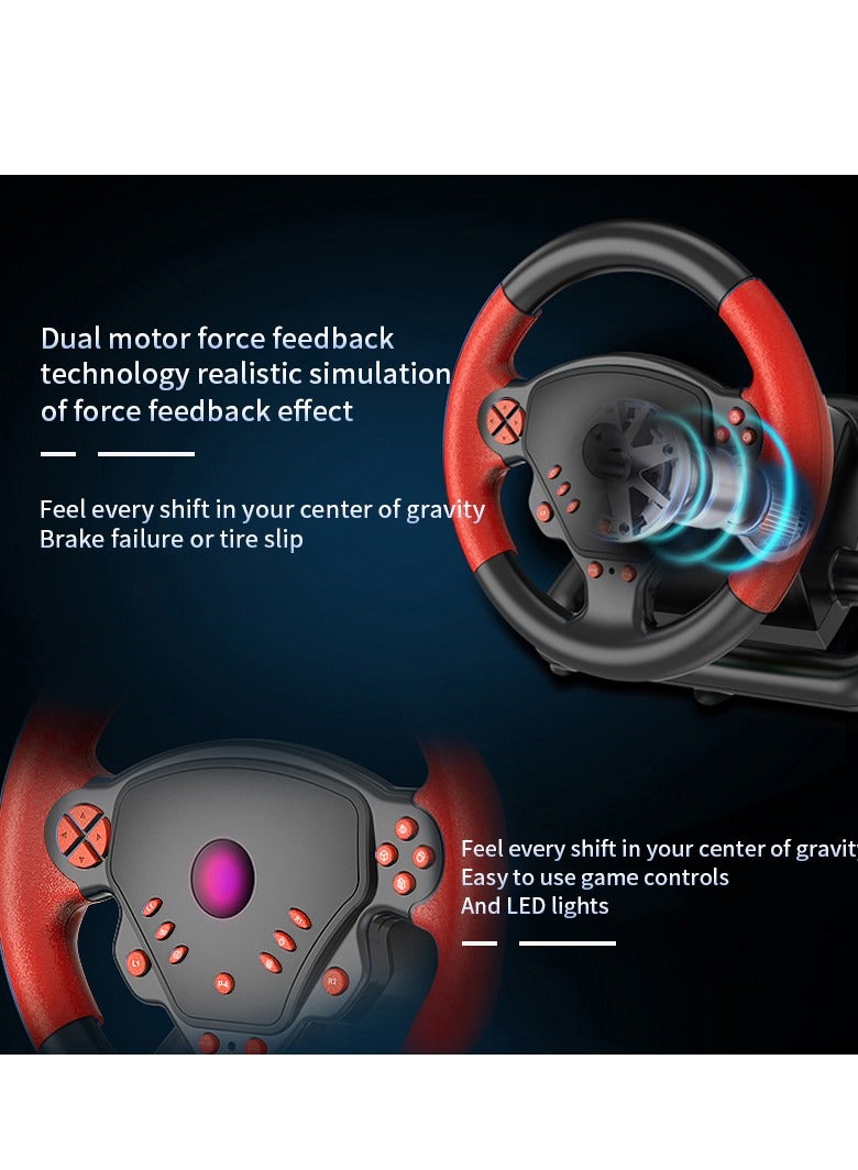 Gaming Racing Steering Wheel With Pedals and Shifters Compatible With PS4 PS3 PC Android Device - Image 3
