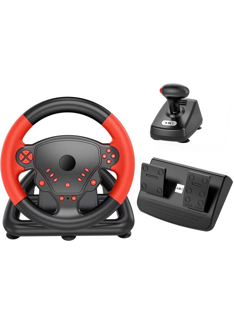 Gaming Racing Steering Wheel With Pedals and Shifters Compatible With PS4 PS3 PC Android Device - Image 1