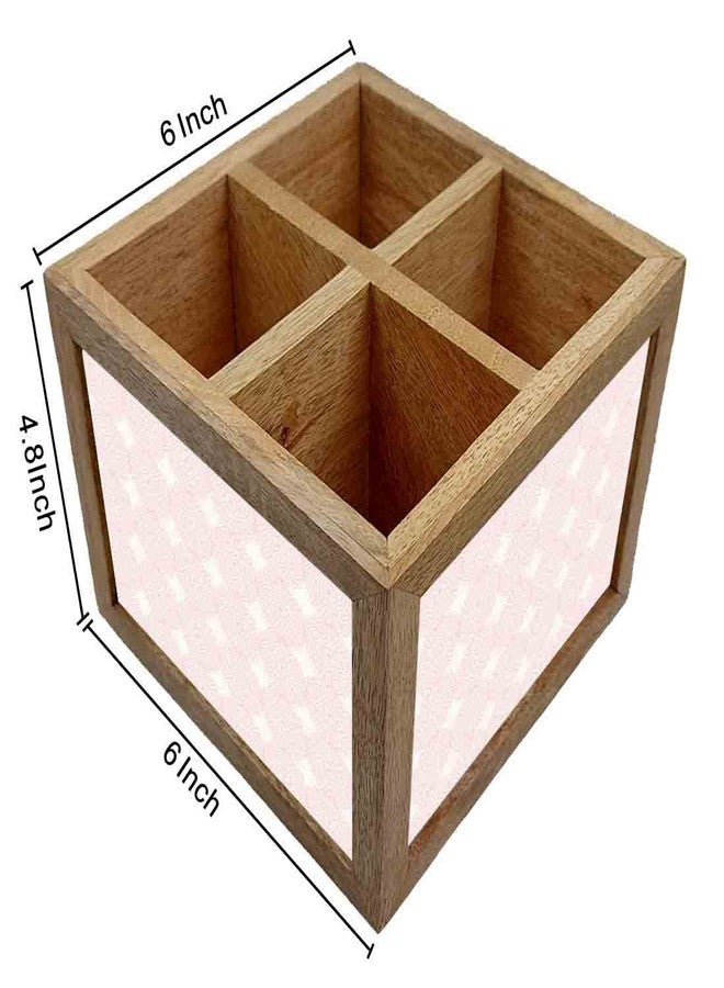Nutcase Wooden Cutlery Stand Holder Silverware Caddy Spoons Forks Knives Organizer for Dining Table & Kitchen -Made in India-Spoons NOT Included - Beautiful Pink Flower - Image 5